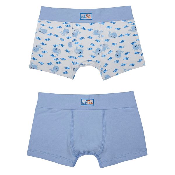 Kit 02 Cuecas Boxer Infantil - Minha 1º Cueca Estampa Baleia