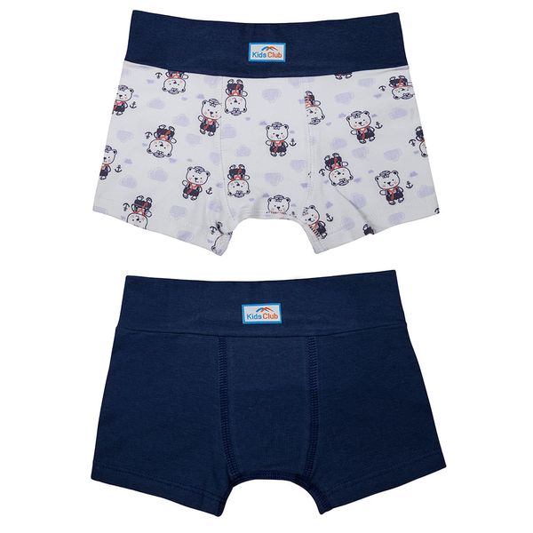 Kit 02 Cuecas Boxer Infantil - Minha 1º Cueca Estampa Urso