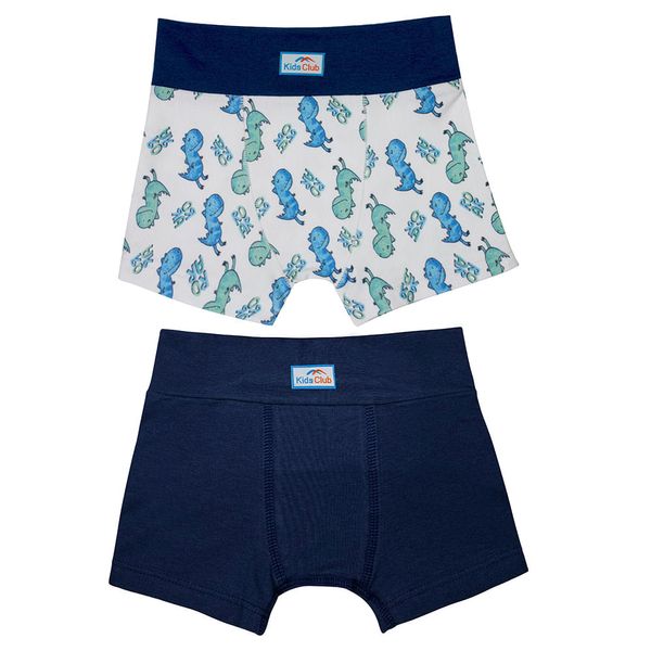 Kit 02 Cuecas Boxer Infantil - Minha 1º Cueca Estampa Dino