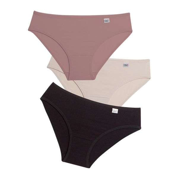 Kit 03 Calcinhas Infantil Em Cotton Pt - Nt - Rm