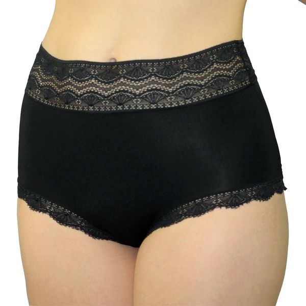 Calcinha Largar Em Sensitive E Renda Leque Preto