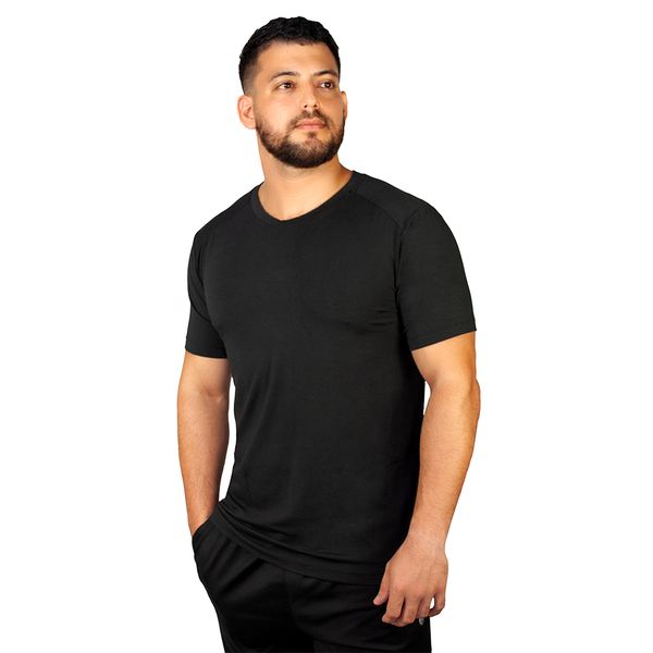 T-Shirt Básica Em Modal Preto
