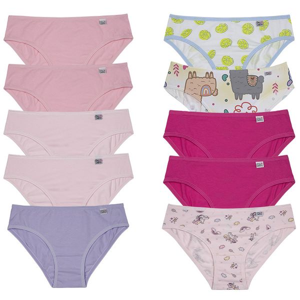Kit 10 Calcinhas Biquini De Cotton Infantil