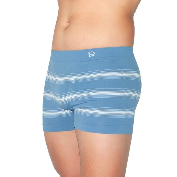 Cueca Boxer Sem Costura Com Listras Azul House