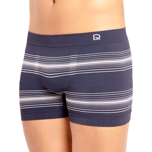 Cueca Boxer Sem Costura Com Listras Azul Sky