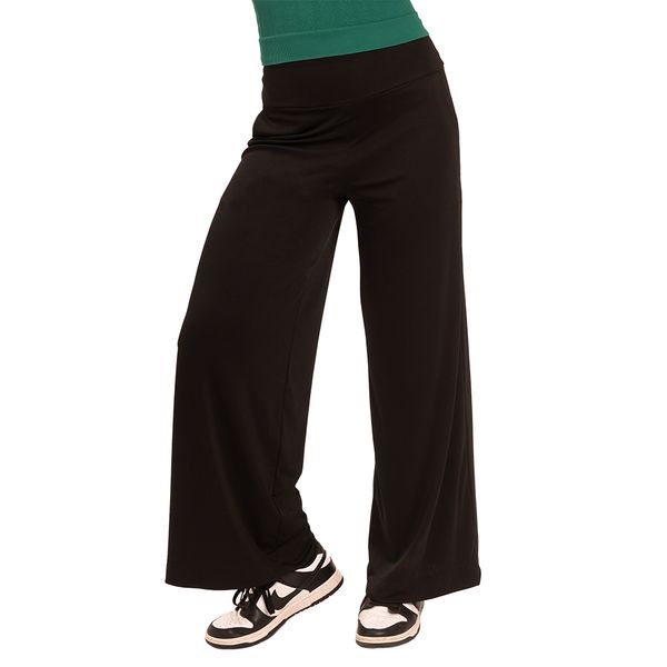 Calça Pantalona Em Basic Fit Preto