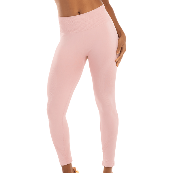 Calça Legging Fitness Sem Costura Rosa Pó