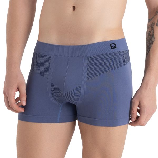 Cueca Boxer Sem Costura Com Listras Diagonais Índigo Blue