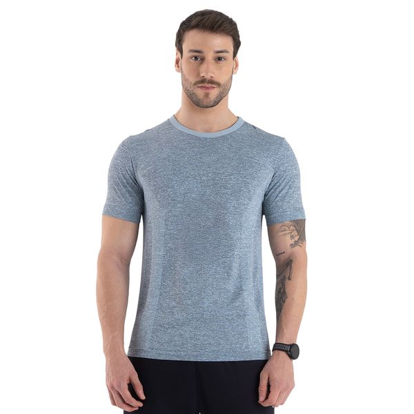 T-Shirt Sem Costura Azul Céu